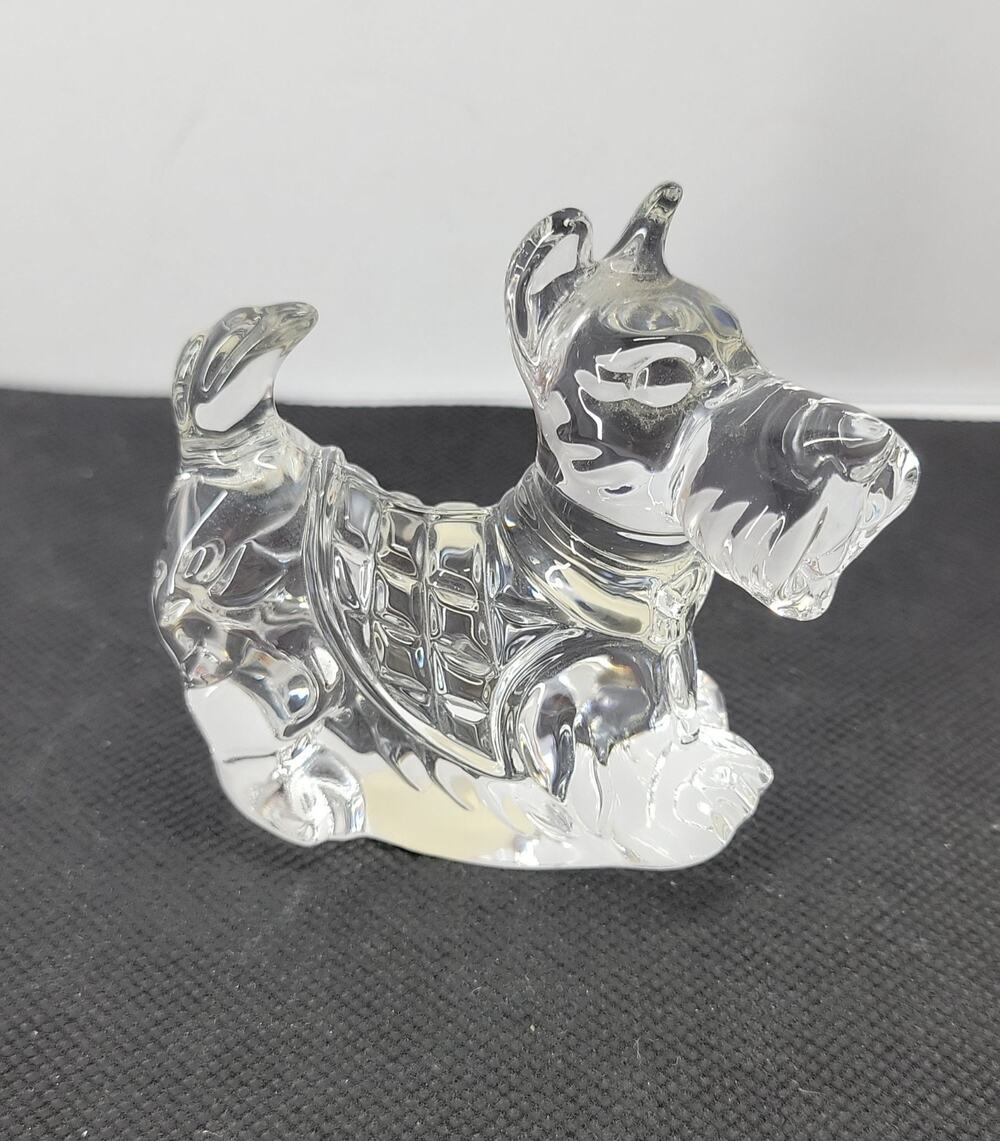 VTG CRYSTAL SCOTTIE DOG, PRINCESS HOUSE 24% LEAD ROCKING FIGURINE